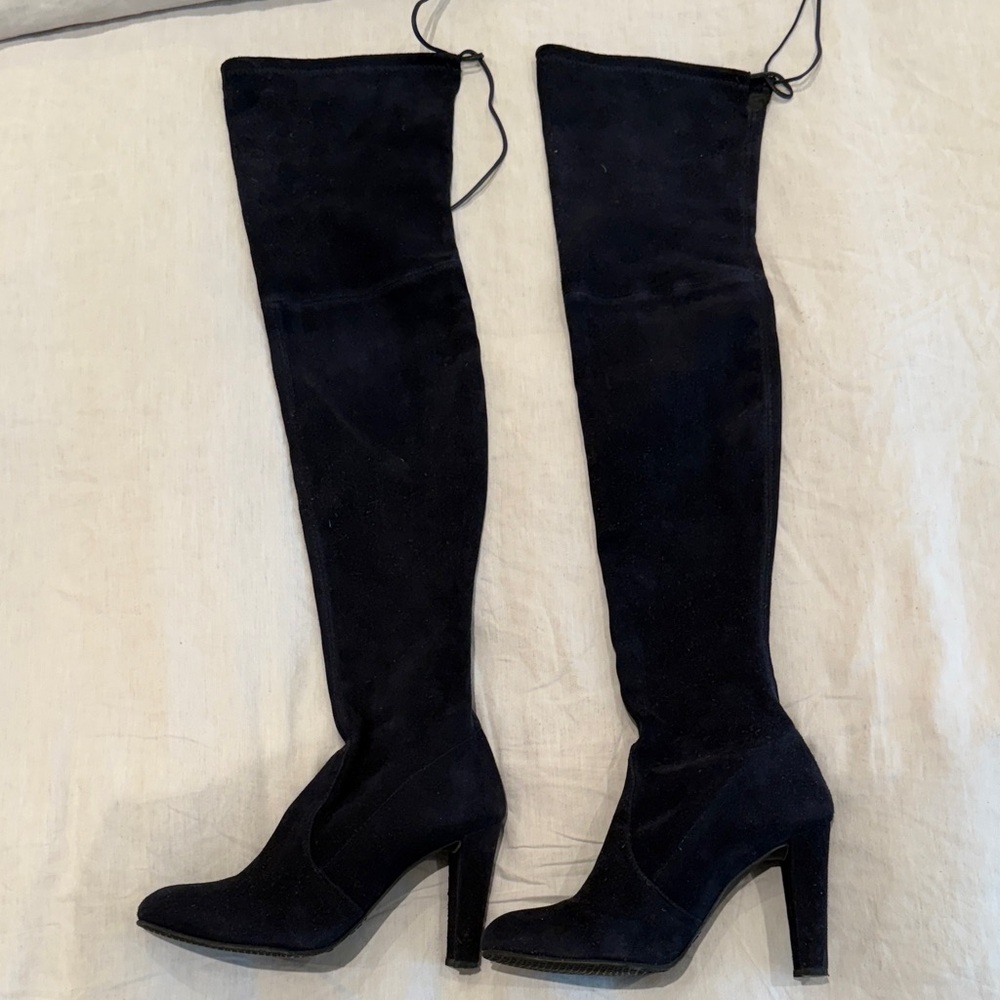 Stuart Weitzman thigh-high suede navy boots (size 8US)